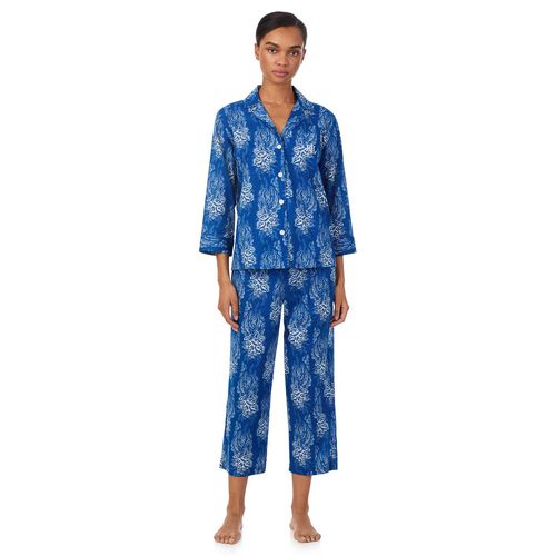 Lauren Ralph Lauren Classic Lawn 3/4 Sleeve Notch Collar Pajama Set